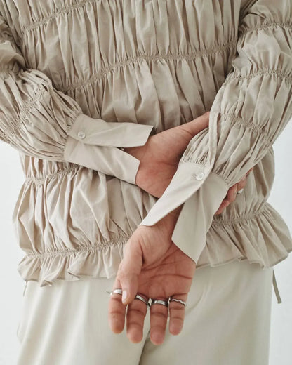 T.W.I.N. That’s What I Need - Shirred Button Up Shirt - Rack Hunt