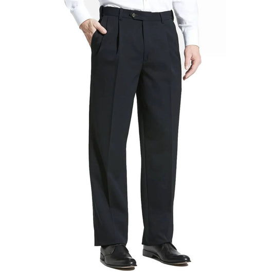 Double Reverse Pleat Worsted Wool Gabardine Trouser