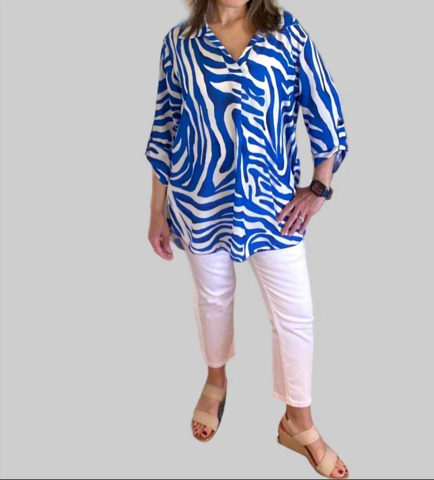 LOOWIE - Zebra Stripe Print Shirt - Rack Hunt -