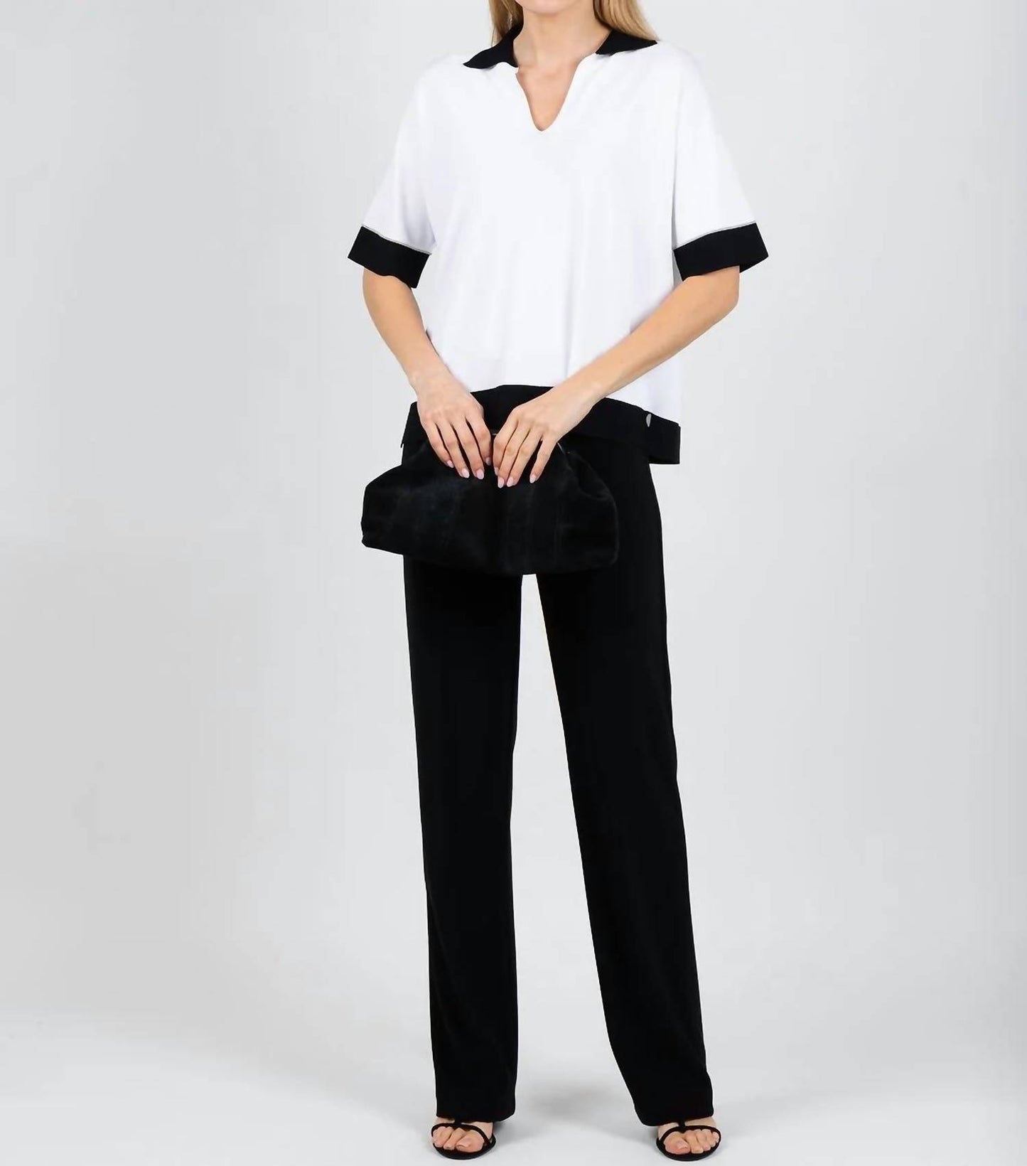 Split Neck Polo Sweater