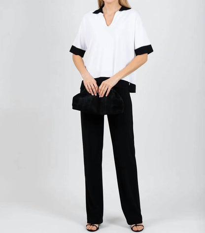 Split Neck Polo Sweater