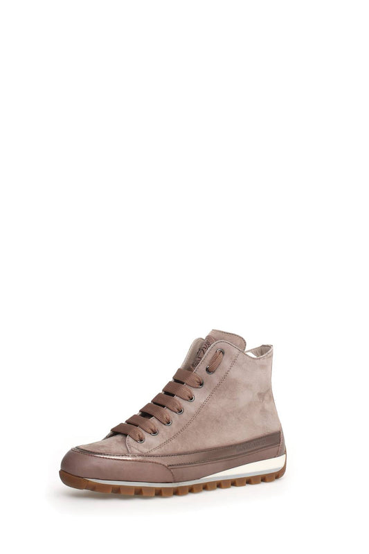 Women's Janis Strip Leather Velour High Top Sneakers