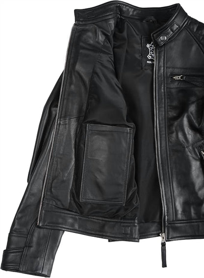 Women's Genuine Diamond Leather Jacket