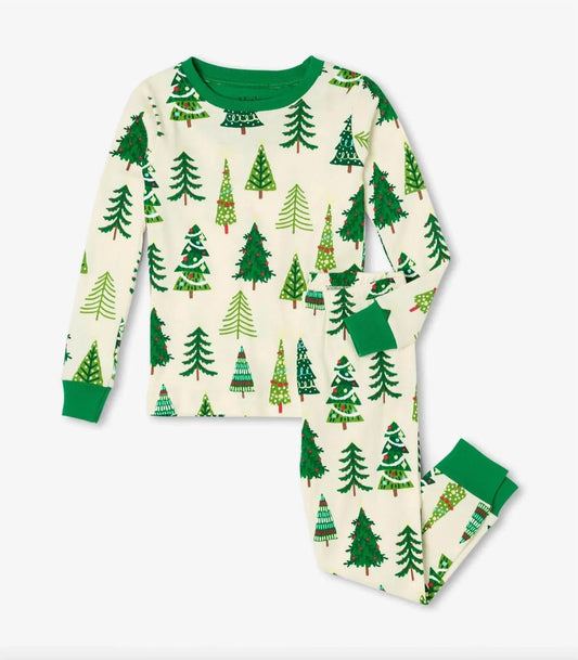 Little Blue House - Kid's Christmas Tees Glow In The Dark Pajama Set - Rack Hunt