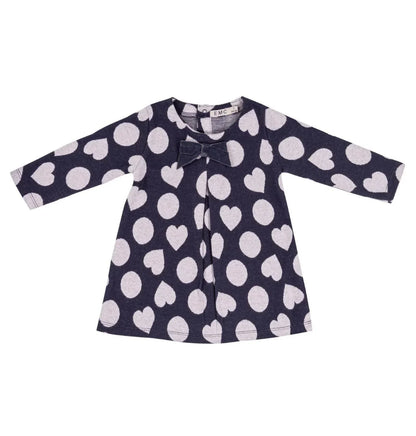 EMC - Girl's Yarn Dyed Knit Dress With Hearts And Bow - Rack Hunt