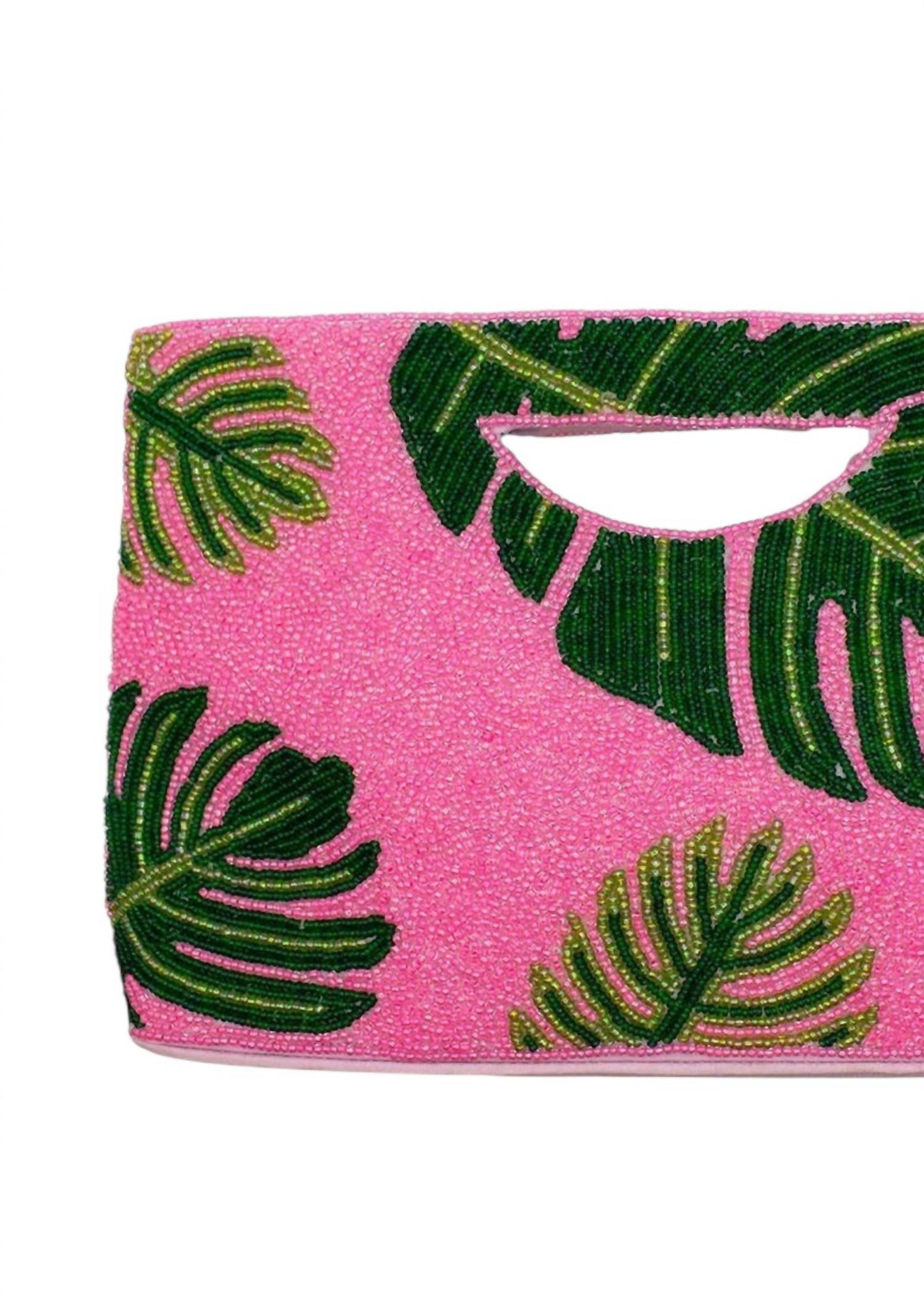 Women's Palm Leaf Beaded Hand Bag