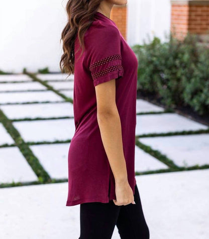 Go Fight Win Polka Dot Trim Tee