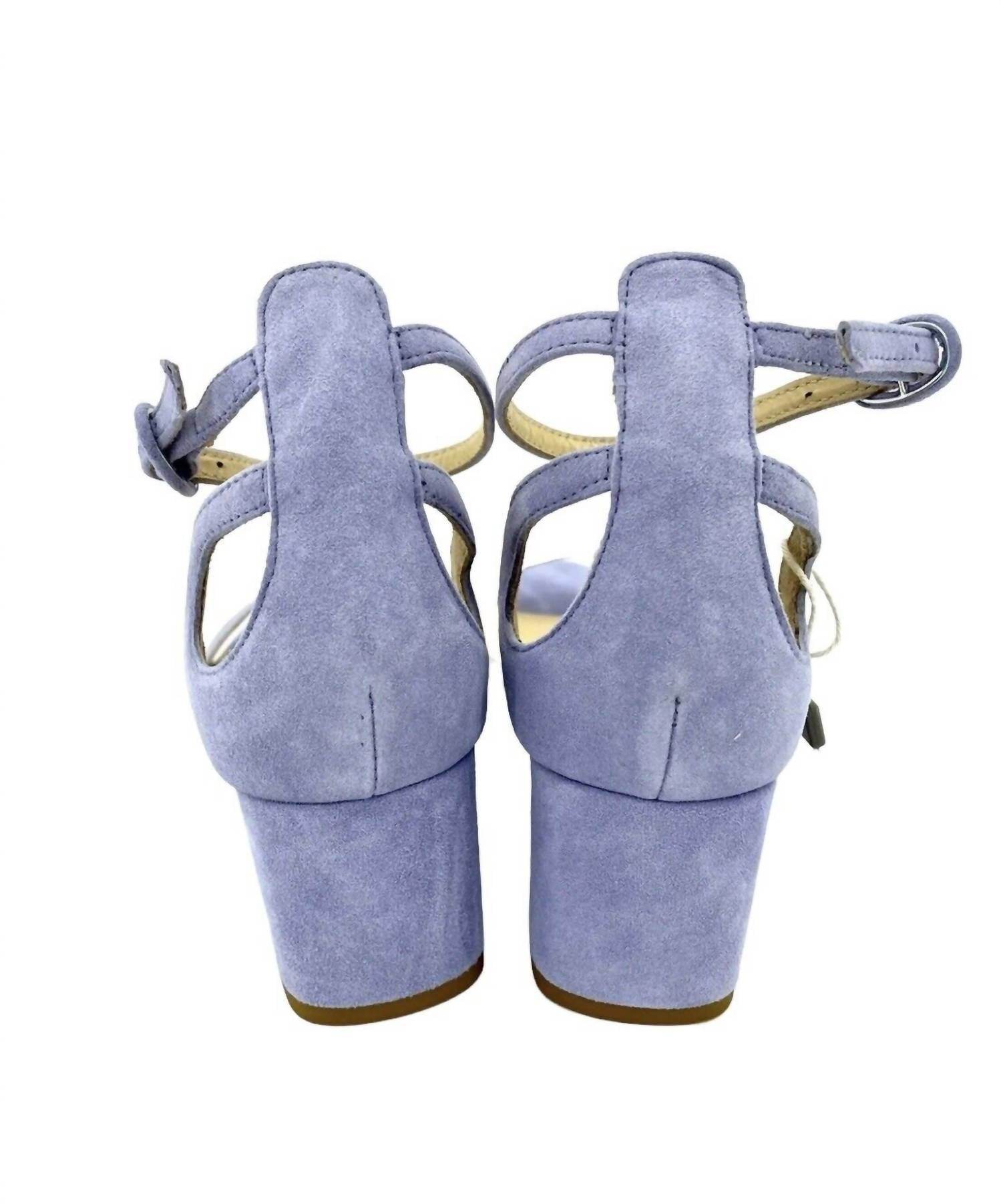 ICONE - Women's Suede Leather Block Heels Open Toe Ankle Sandals - Rack Hunt -