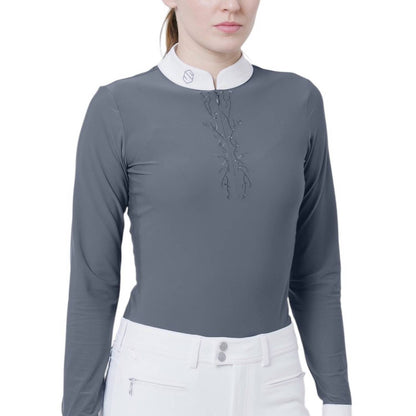 Loise Crystal Leaf Long Sleeve Shirt