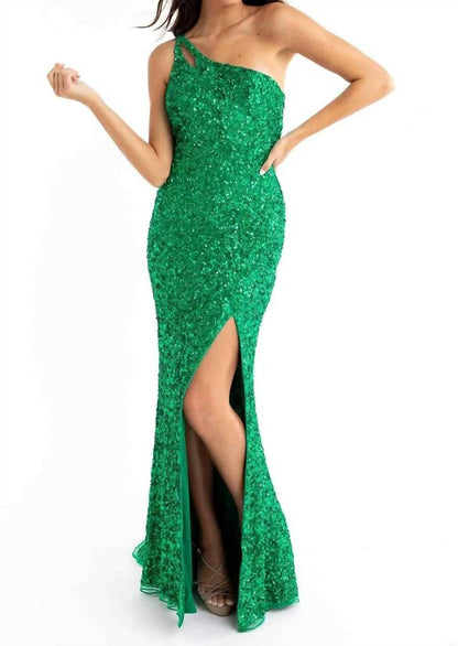Asymmetrical Sequin Double Strap Dress