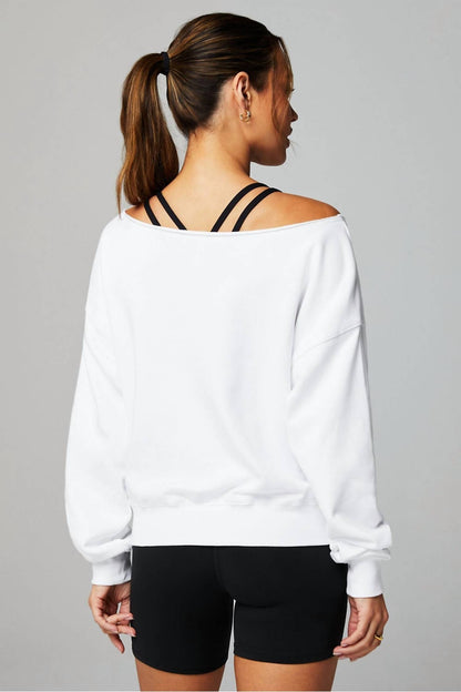 Year Round Terry Off Shoulder Sweatshirt