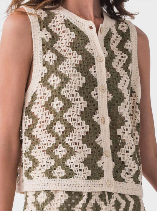 RD International - Crochet Button Vest - Rack Hunt -