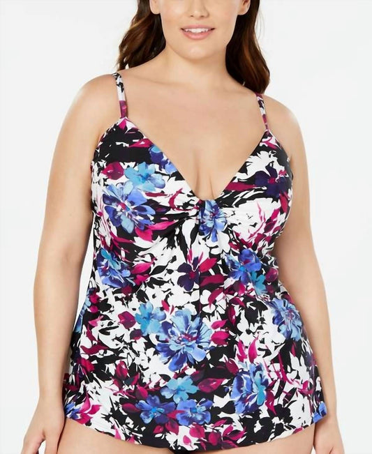 Society Floral Printed Scorpio Tankini Top - Plus