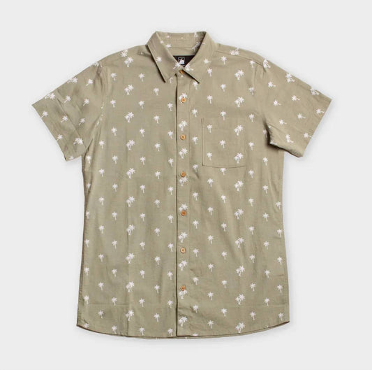 Men's Simple Palm Hemp Linen Woven Shirt