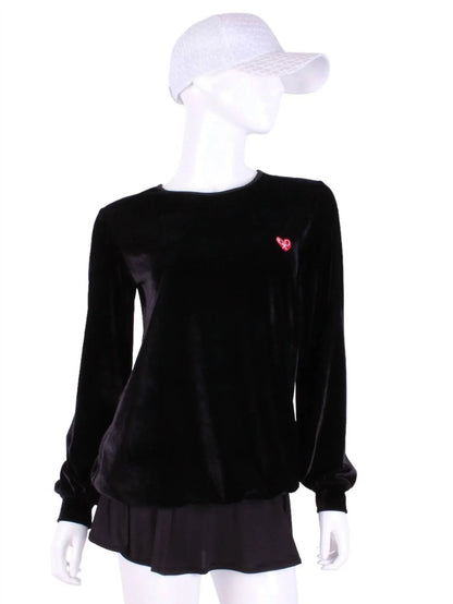 Love Love Tennis - Women's Velvet Long Sleeve Warm Up Top - Rack Hunt