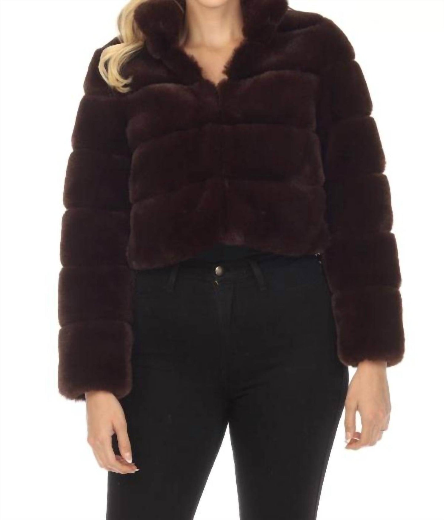 Belle Fare - Devon Short Faux Rex Fur Bomber Jacket Coat - Rack Hunt -