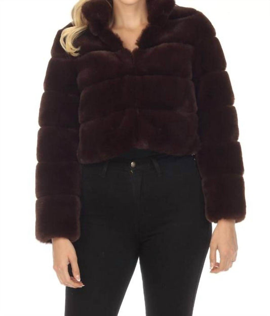 Belle Fare - Devon Short Faux Rex Fur Bomber Jacket Coat - Rack Hunt -