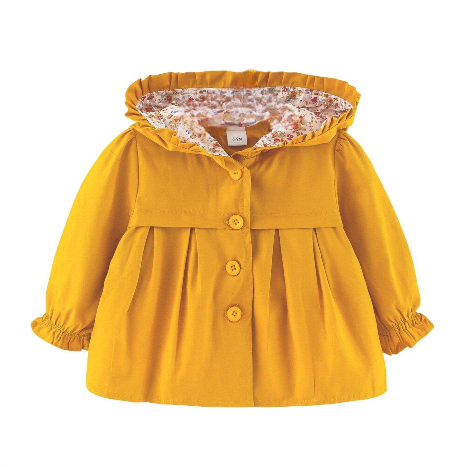 PatPat - Kid's Solid Floral Print Long-Sleeve Hooded Jacket - Rack Hunt -