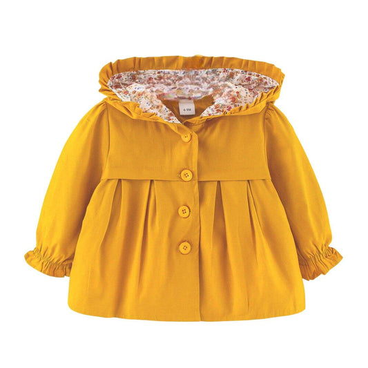 PatPat - Kid's Solid Floral Print Long-Sleeve Hooded Jacket - Rack Hunt -