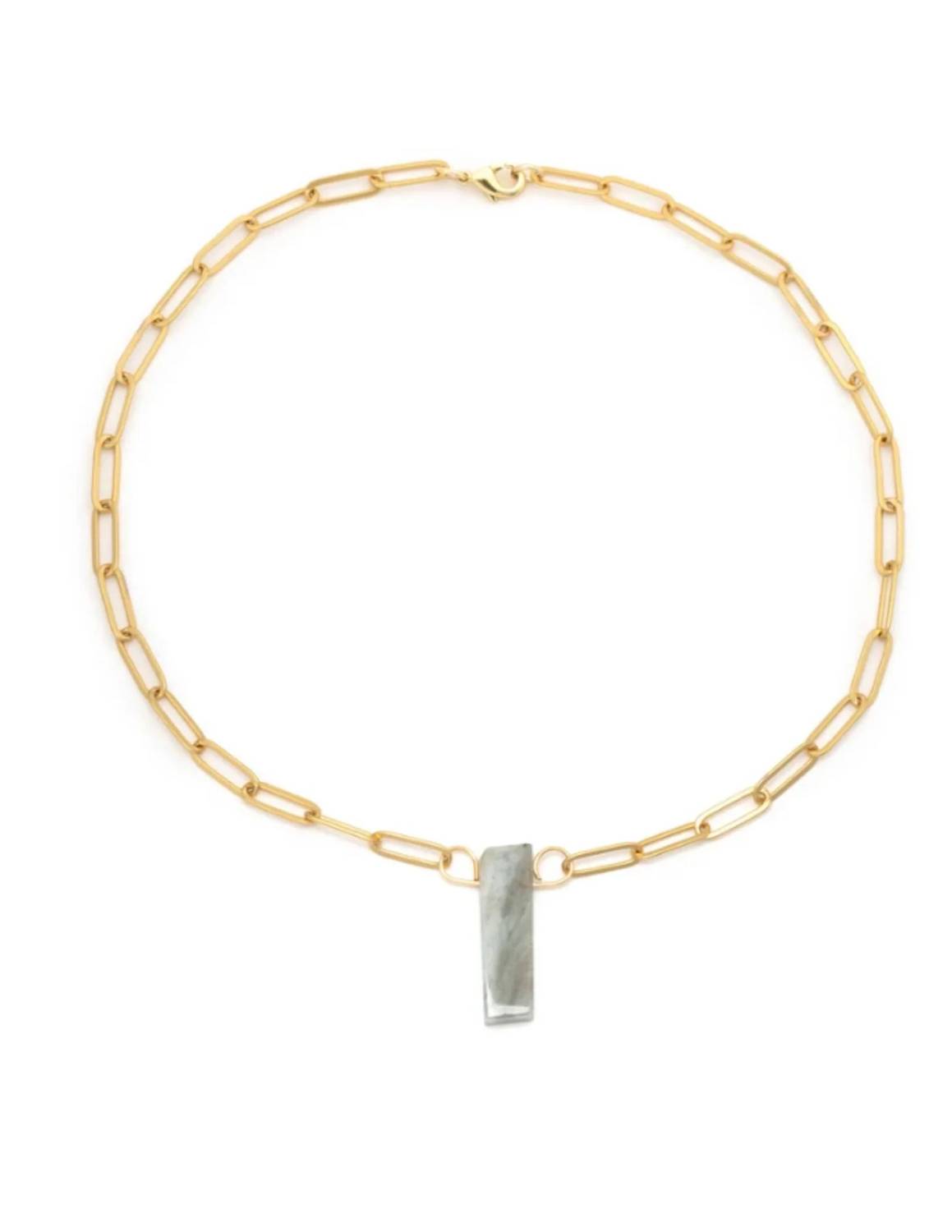 Women's Raw Aquamarine Stone 16" Necklace