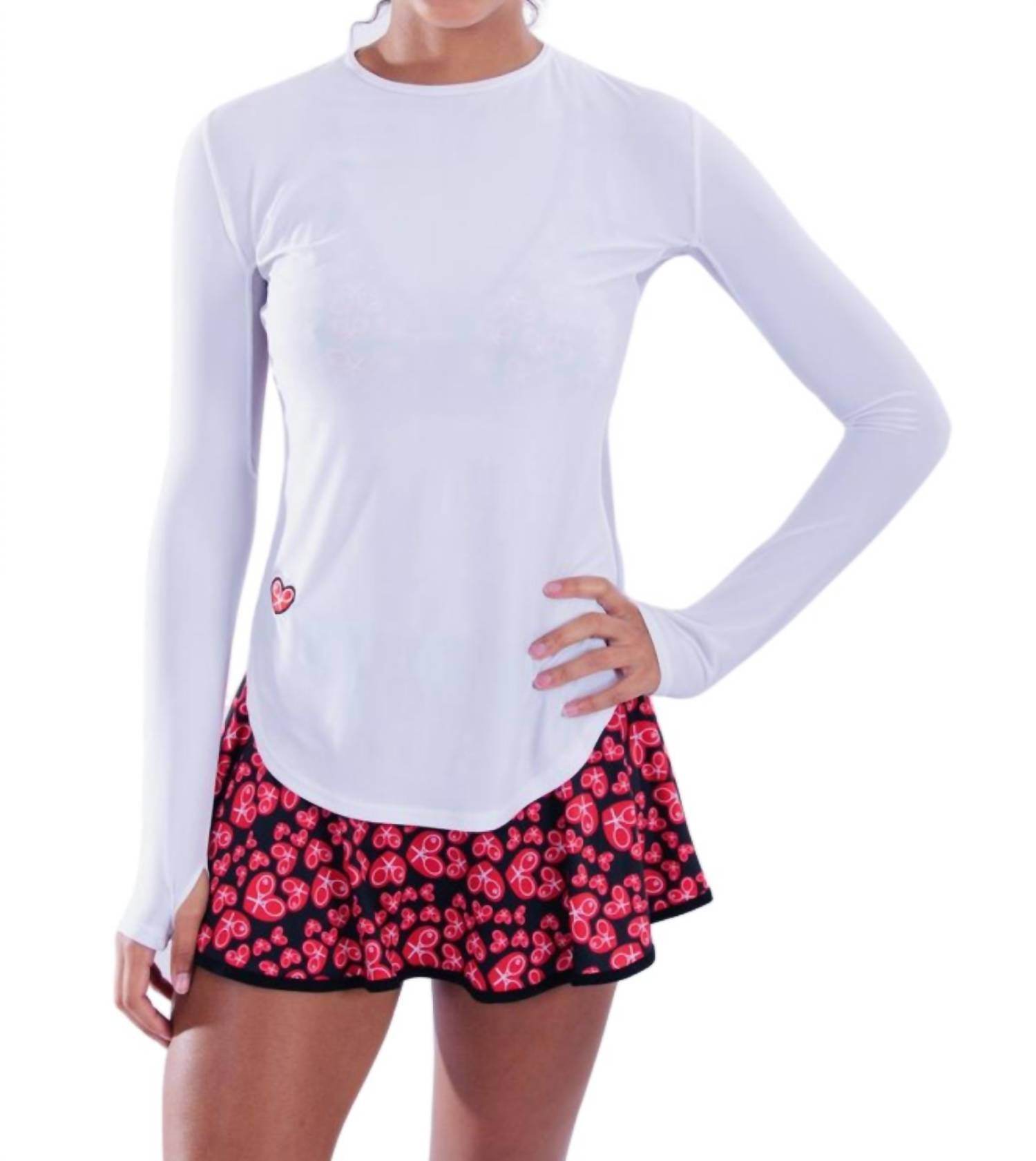 Love Love Tennis - Mesh Long Sleeve Crew Tee - Rack Hunt