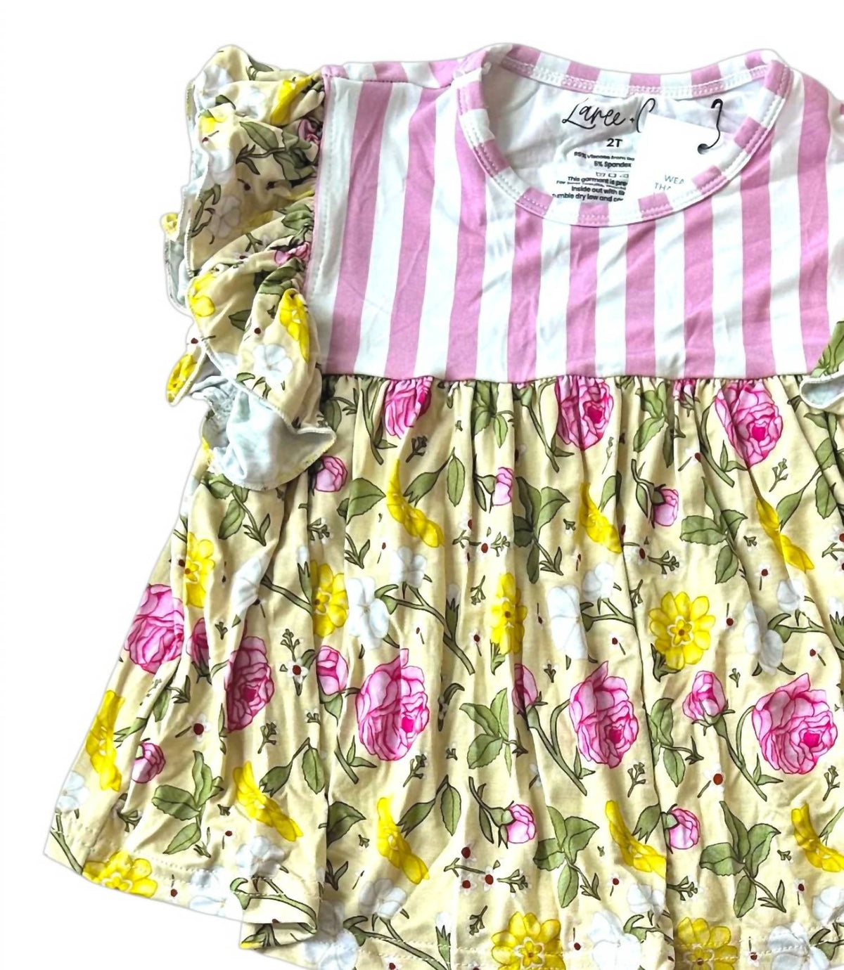 Girl's Emma Floral Bamboo Flutter Sleeve Tunic and Short Set