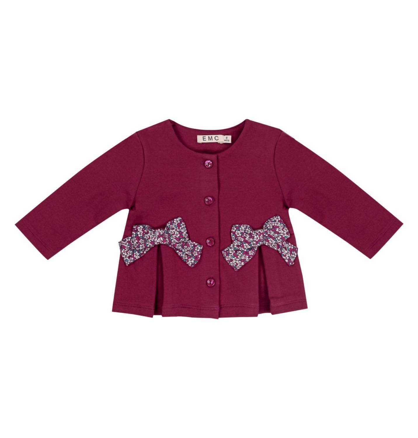 EMC - Girl's Cardigan With Button Front And Bow Detailing - Rack Hunt -