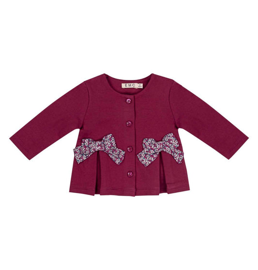 EMC - Girl's Cardigan With Button Front And Bow Detailing - Rack Hunt -