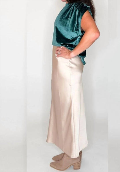 Velvet Ruched Shoulder Tee