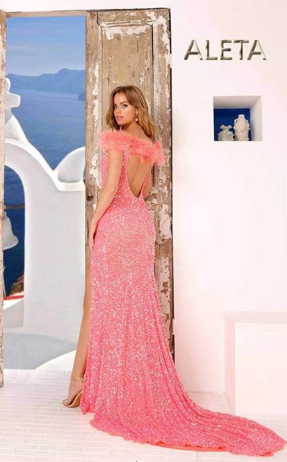 Aleta - Classic Elegance Off The Shoulder Prom Dress - Rack Hunt