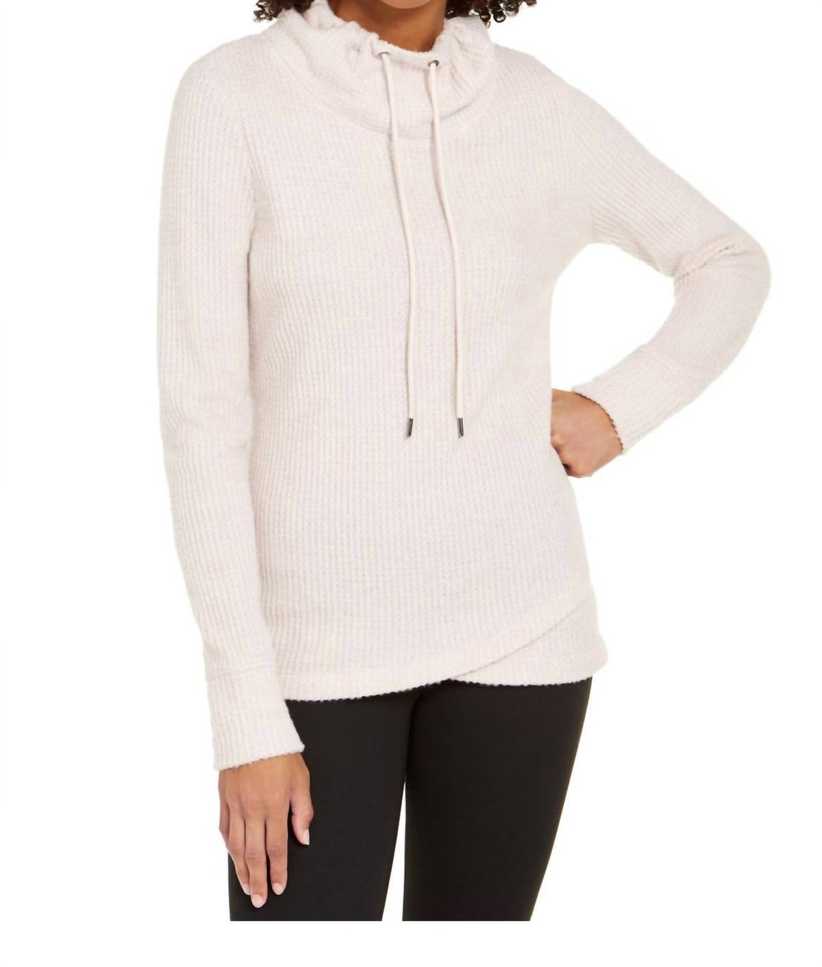 Activewear Cowl Neck Tulip Hem Top