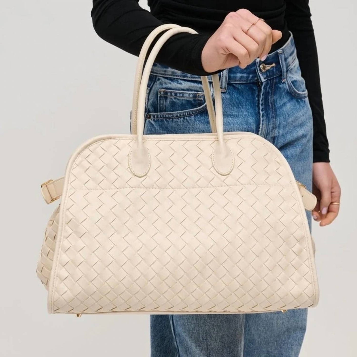 Women's Rhonda Woven Vegan Leather Tote Bag