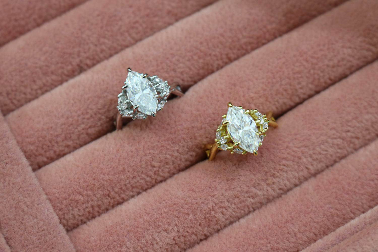 Allyanna Gifts - Women's Sterling Silver 2.0ct Marquise Moissanite Cluster Ring - Rack Hunt -