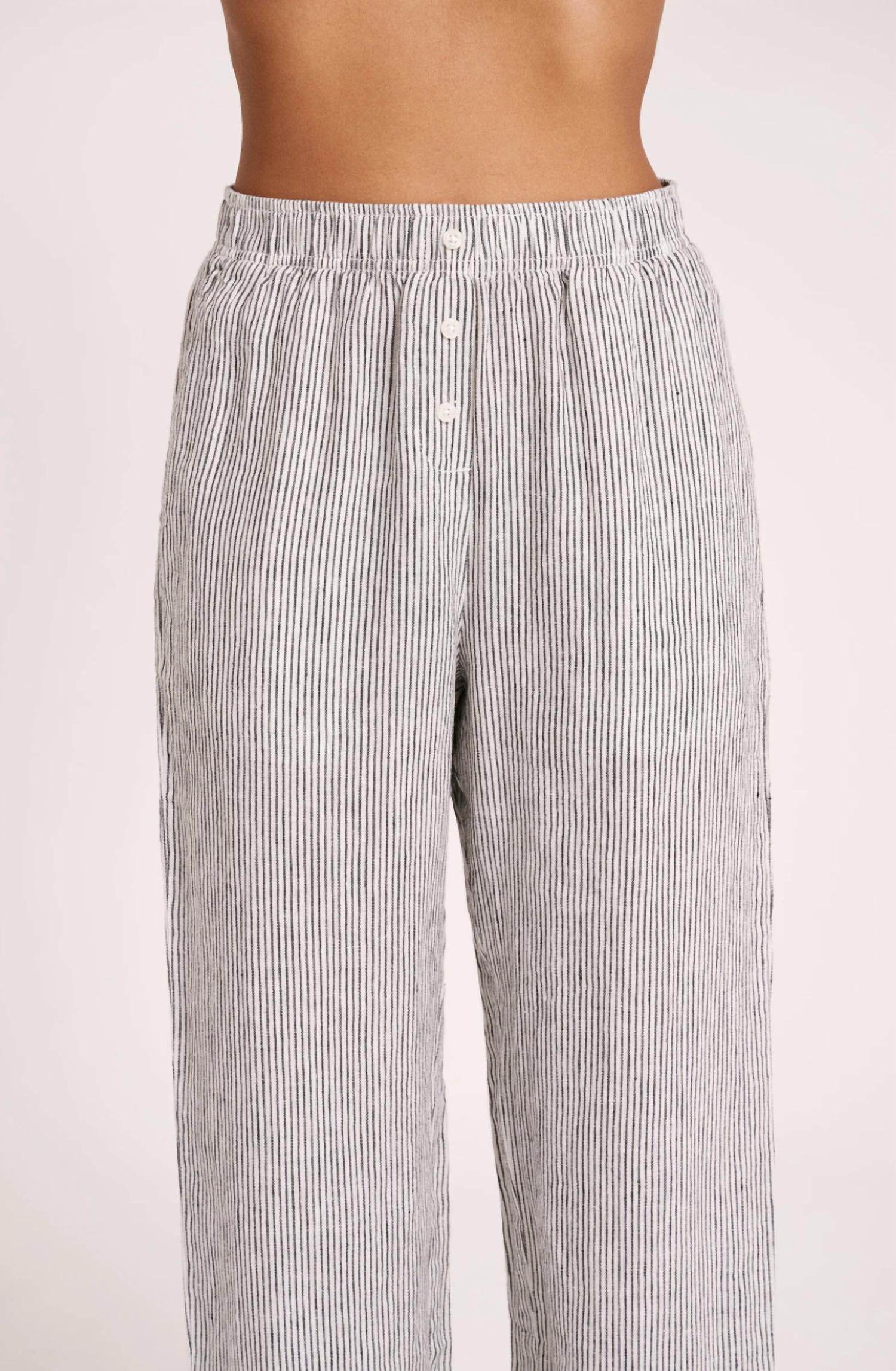 Nude Lucy - Women's Lounge Stripe Linen Pant - Rack Hunt