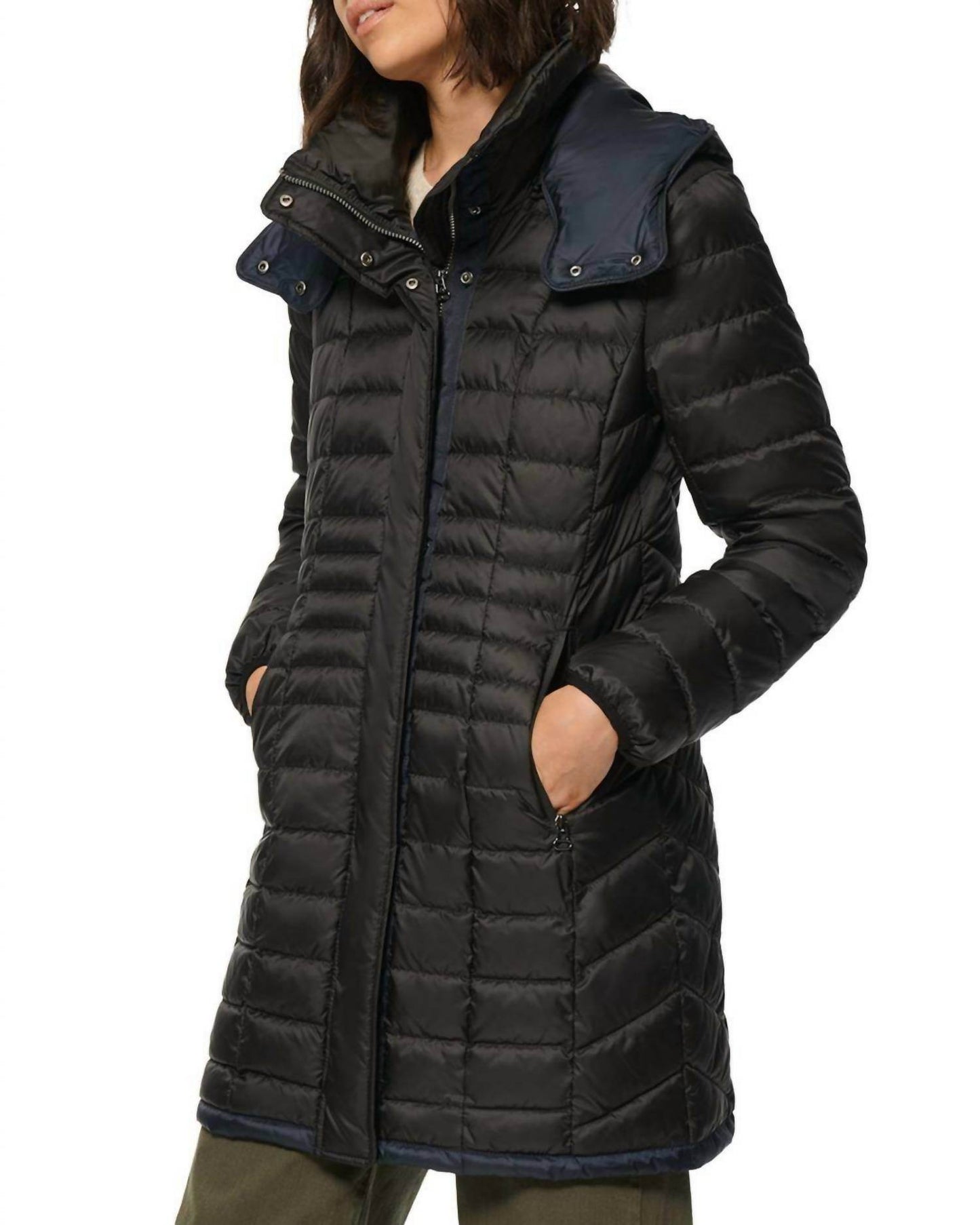 Andrew Marc - Removable Hood Marble Quilted Down Jacket - Rack Hunt -