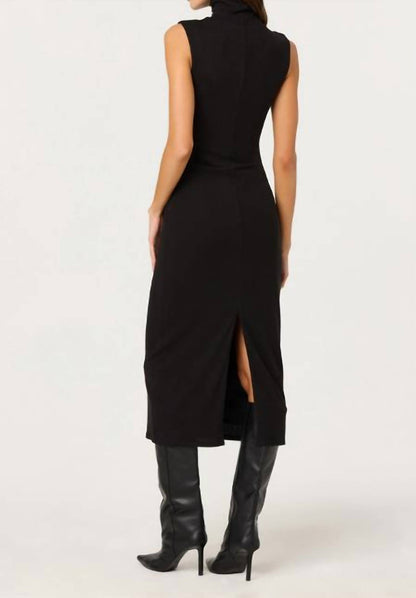 Mock Neck Midi Dress