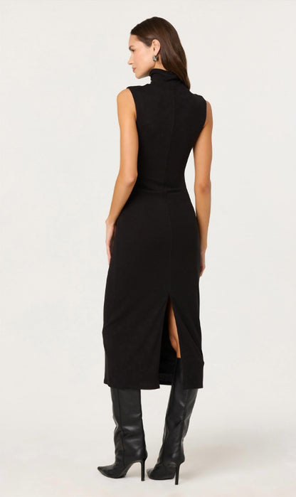 Mock Neck Midi Dress