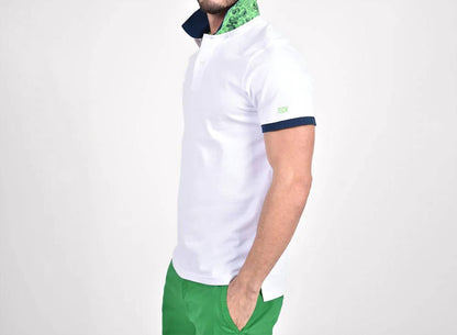 Double Sided Paisley Print Collar Polo