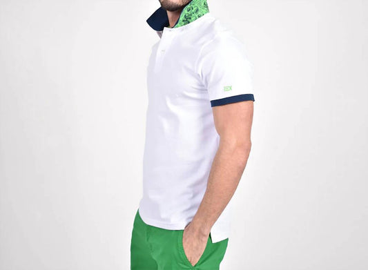 Double Sided Paisley Print Collar Polo