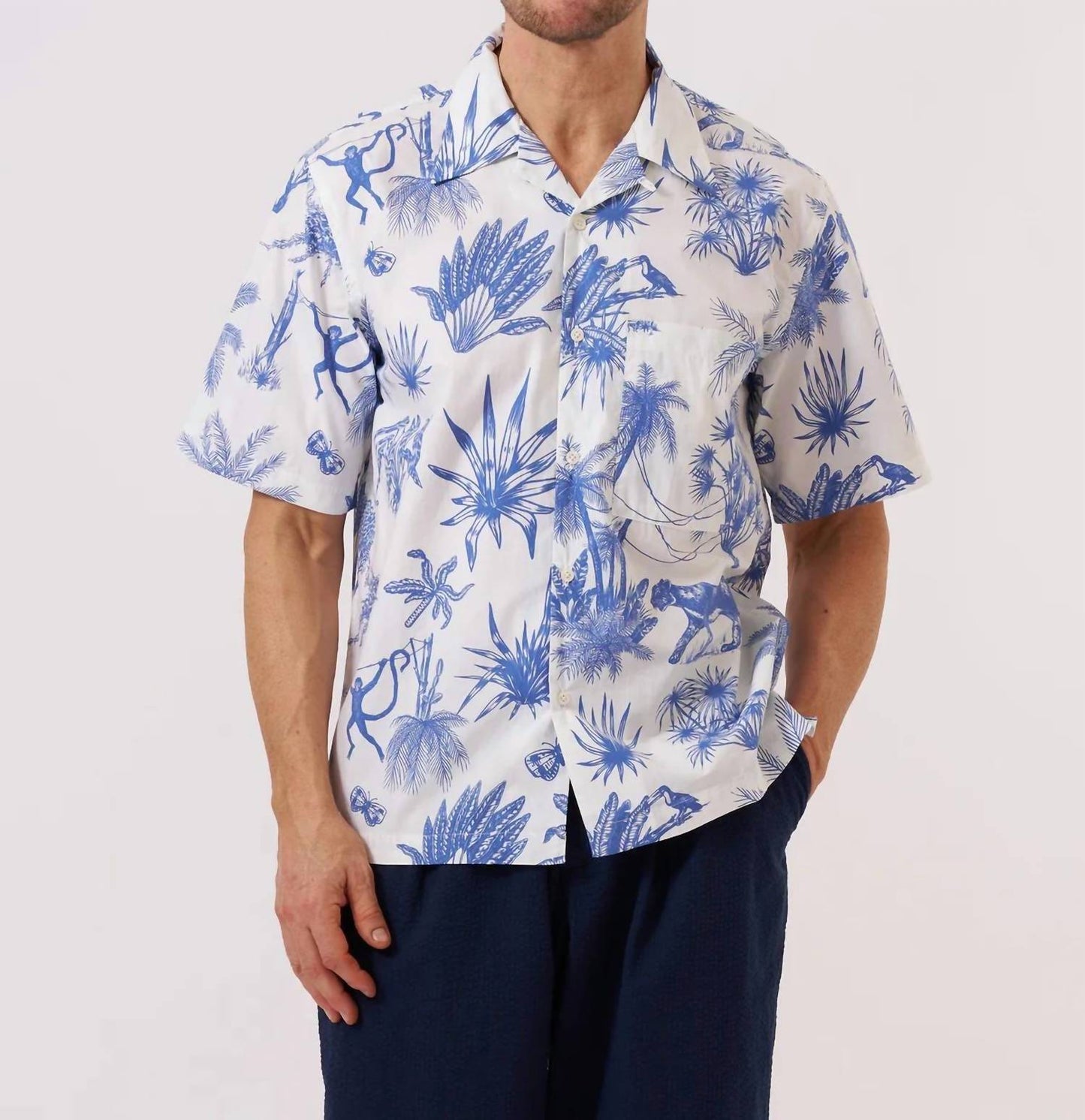 Jungle Toile Poplin Camp Shirt