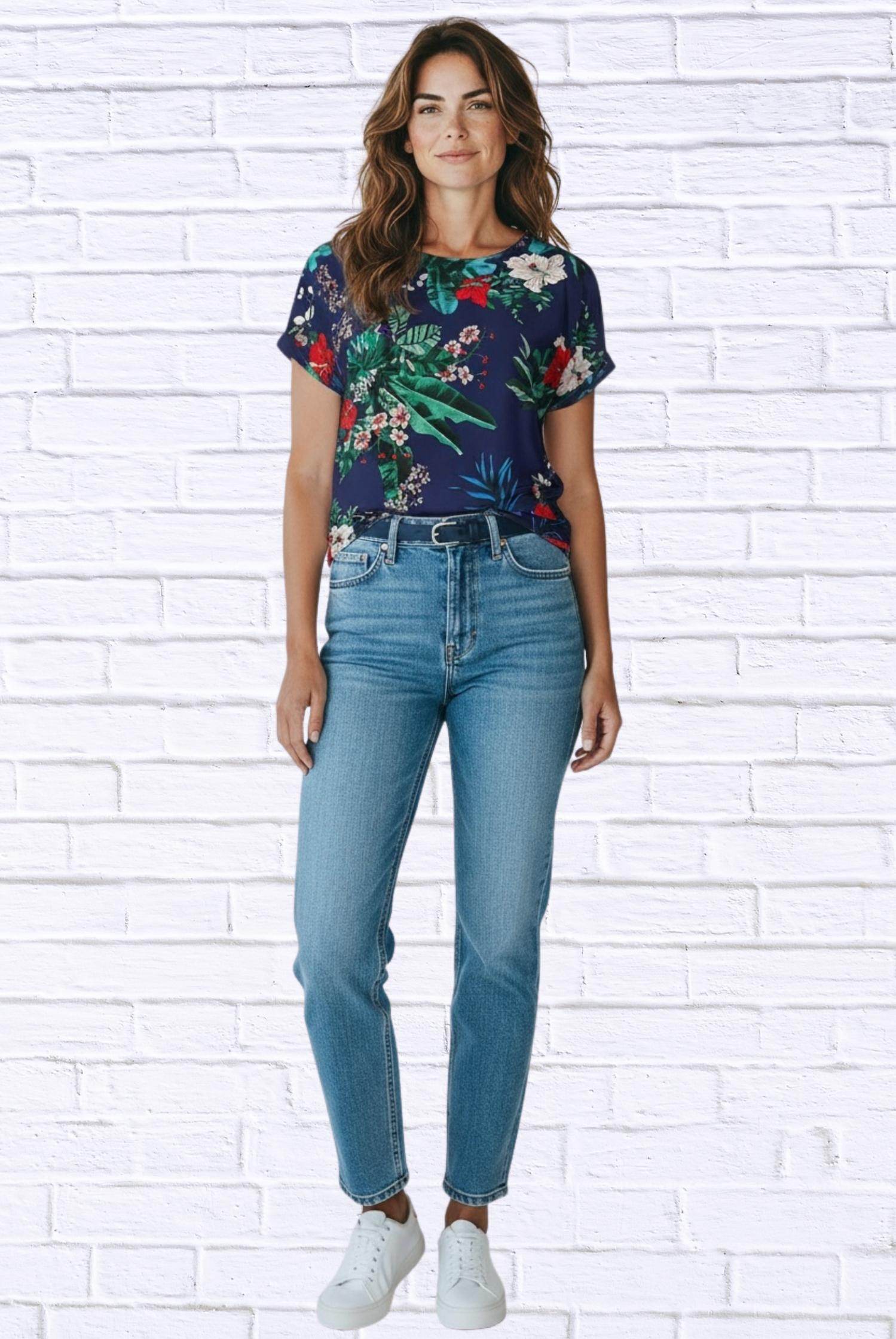 Diva USA - Tropical Floral Viscose Blouse - Rack Hunt -