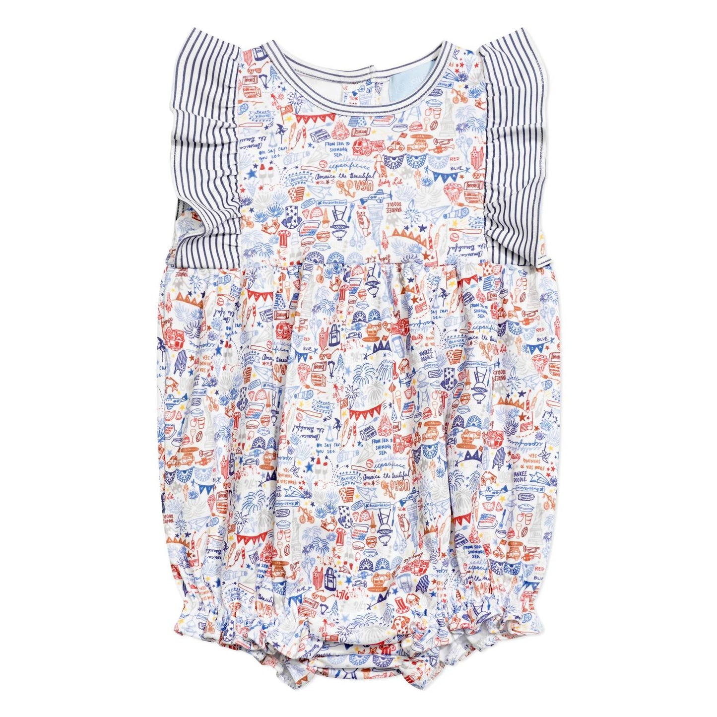 Baby Girl's Usa Ruffle Bubble