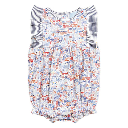 Baby Girl's Usa Ruffle Bubble
