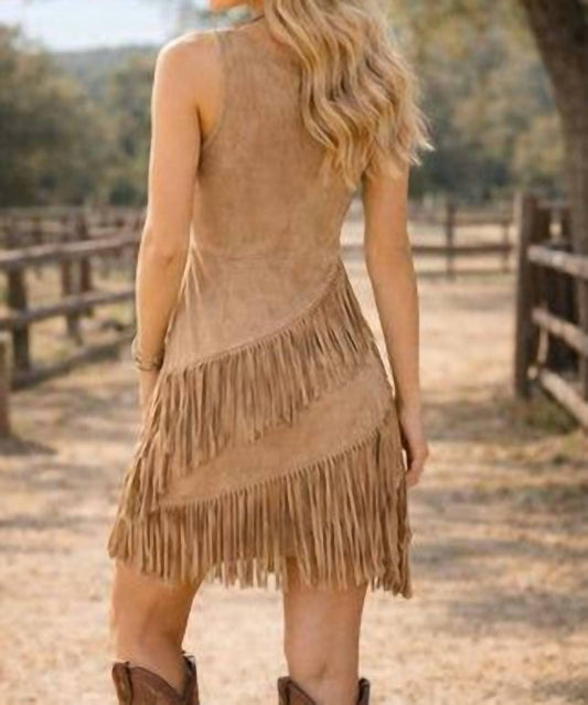 Western Bodice Layered Fringe Style Dress