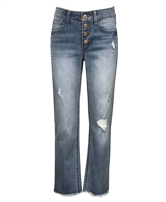 Imperial Star - Big Girls Button Fly Destructed Straight Leg Jeans - Rack Hunt -