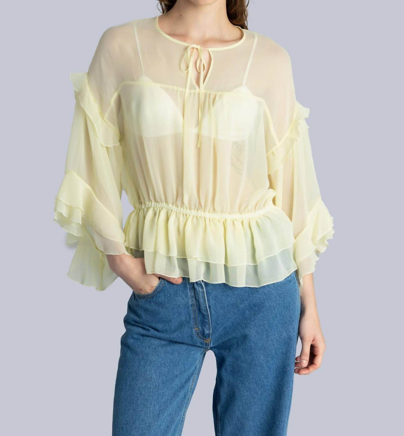 ESTHE - Women's Chiffon Oversized Top - Rack Hunt -