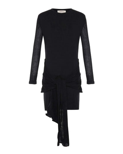 NOMIA - Women's Sheer Sleeve Draped Front Dress - Rack Hunt