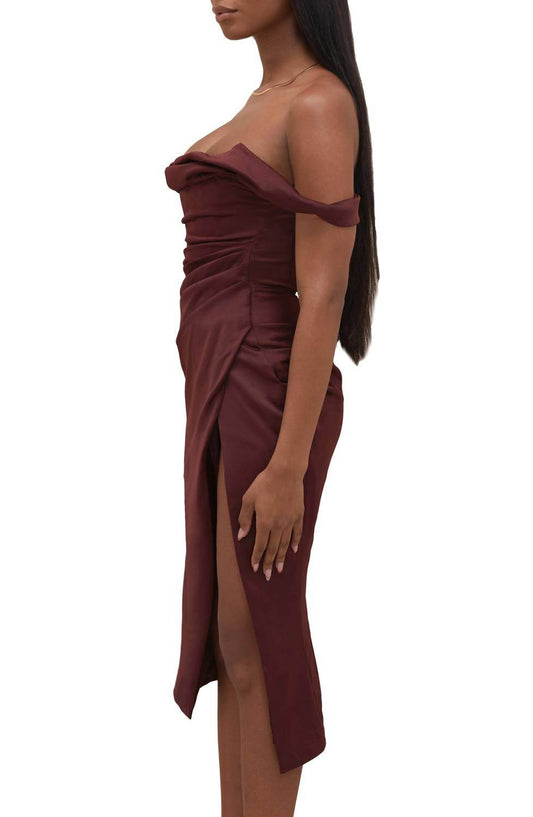 House of CB - Rhoda Off The Shoulder Corset Midi Dress - Rack Hunt -