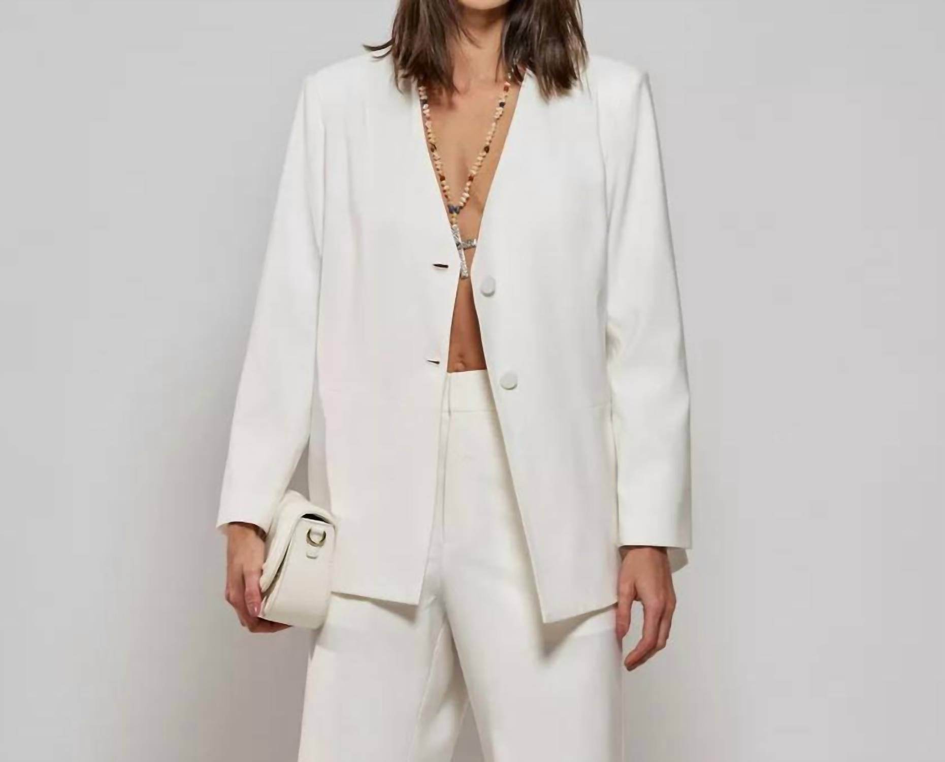 Raizz - Twill Tailored Chic Blazer And Pants Set - Rack Hunt -