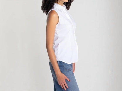 Annie Sleeveless Button Up Shirt